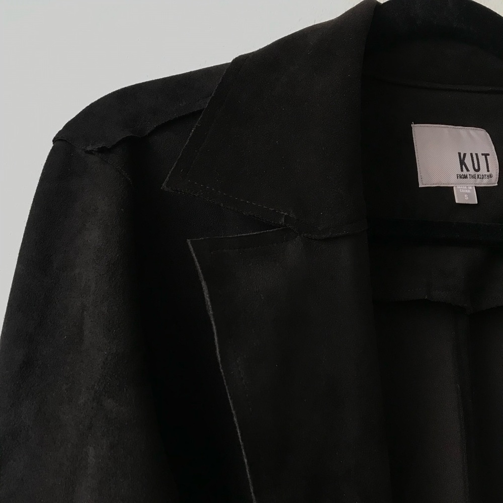 Kut from the Kloth Faye Long Coat Black Small Blazer - Picture 3 of 8